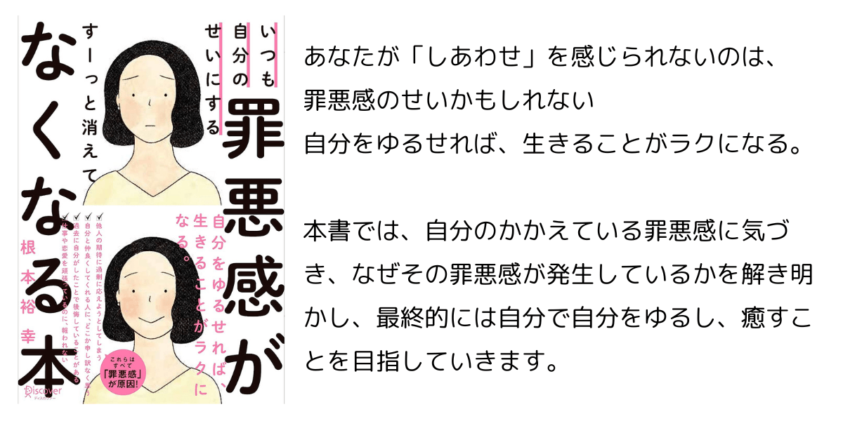 【いつも自分のせいにする罪悪感がすーっと消えてなくなる本】のあらすじと感想｜著：根本裕幸